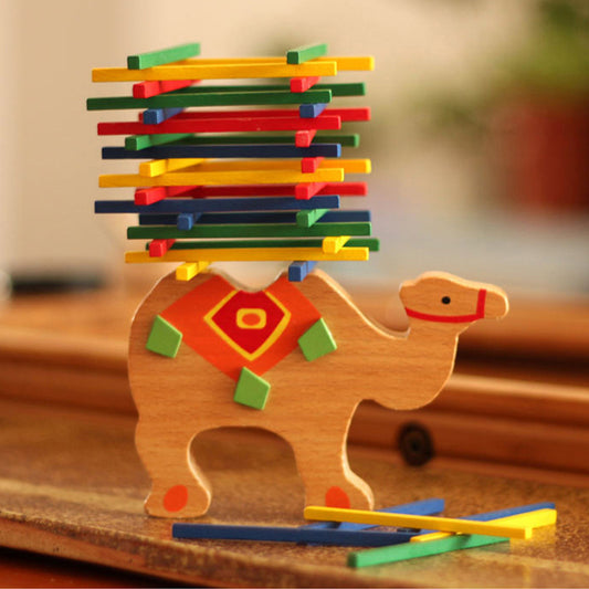 Colorful Baby Toys Educational Elephant Camel Balancing Blocks Wooden Kids Game