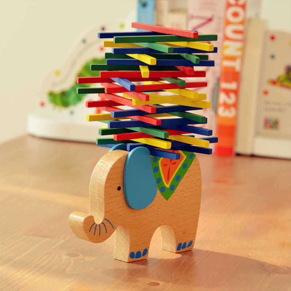 Colorful Baby Toys Educational Elephant Camel Balancing Blocks Wooden Kids Game