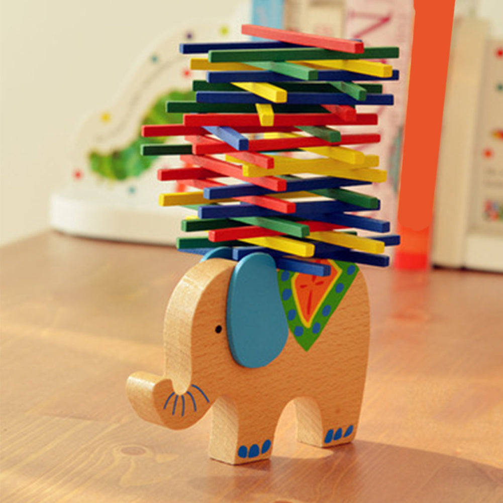 Colorful Baby Toys Educational Elephant Camel Balancing Blocks Wooden Kids Game