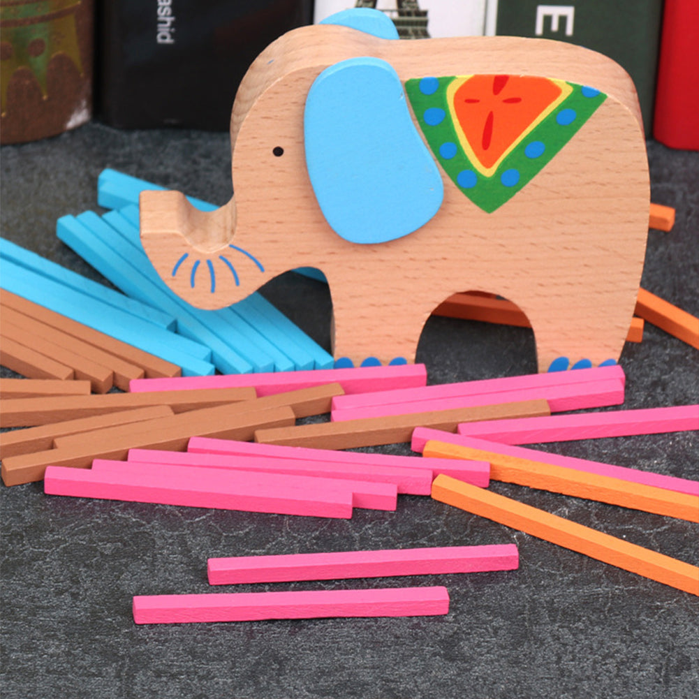 Colorful Baby Toys Educational Elephant Camel Balancing Blocks Wooden Kids Game