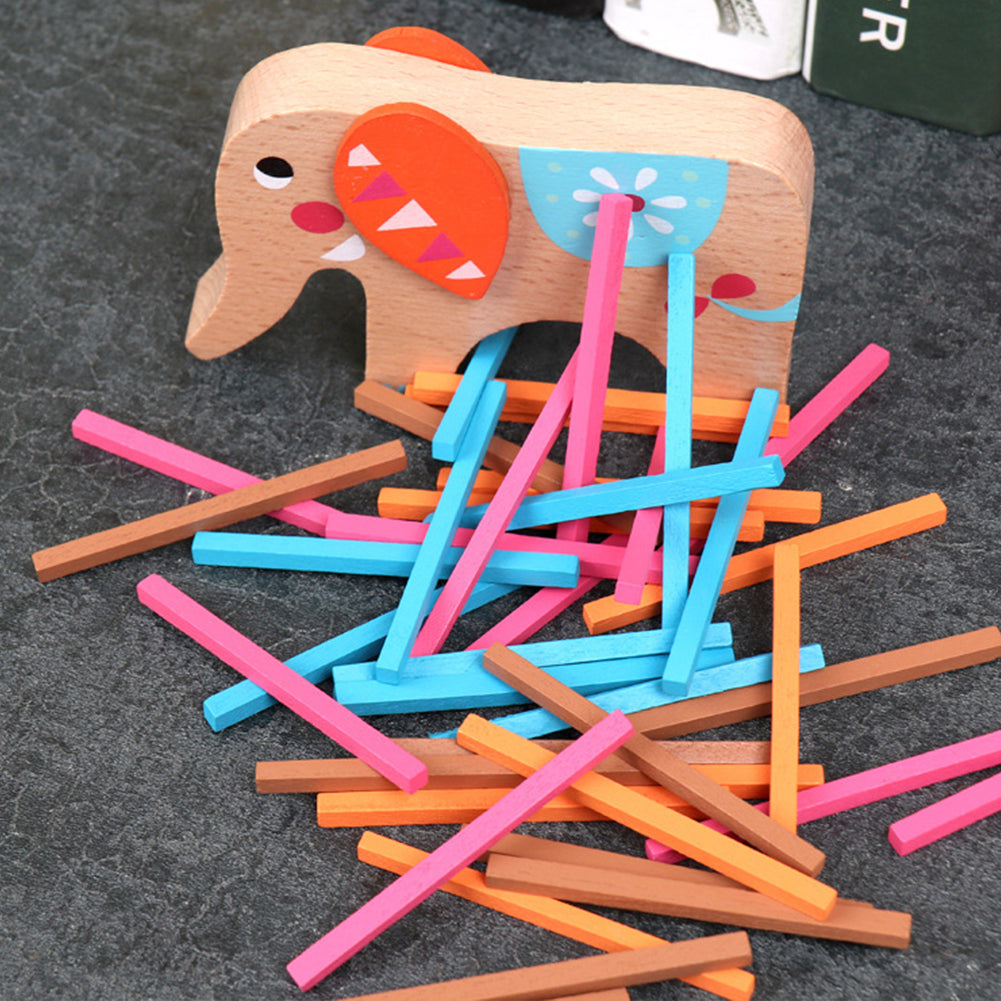 Colorful Baby Toys Educational Elephant Camel Balancing Blocks Wooden Kids Game