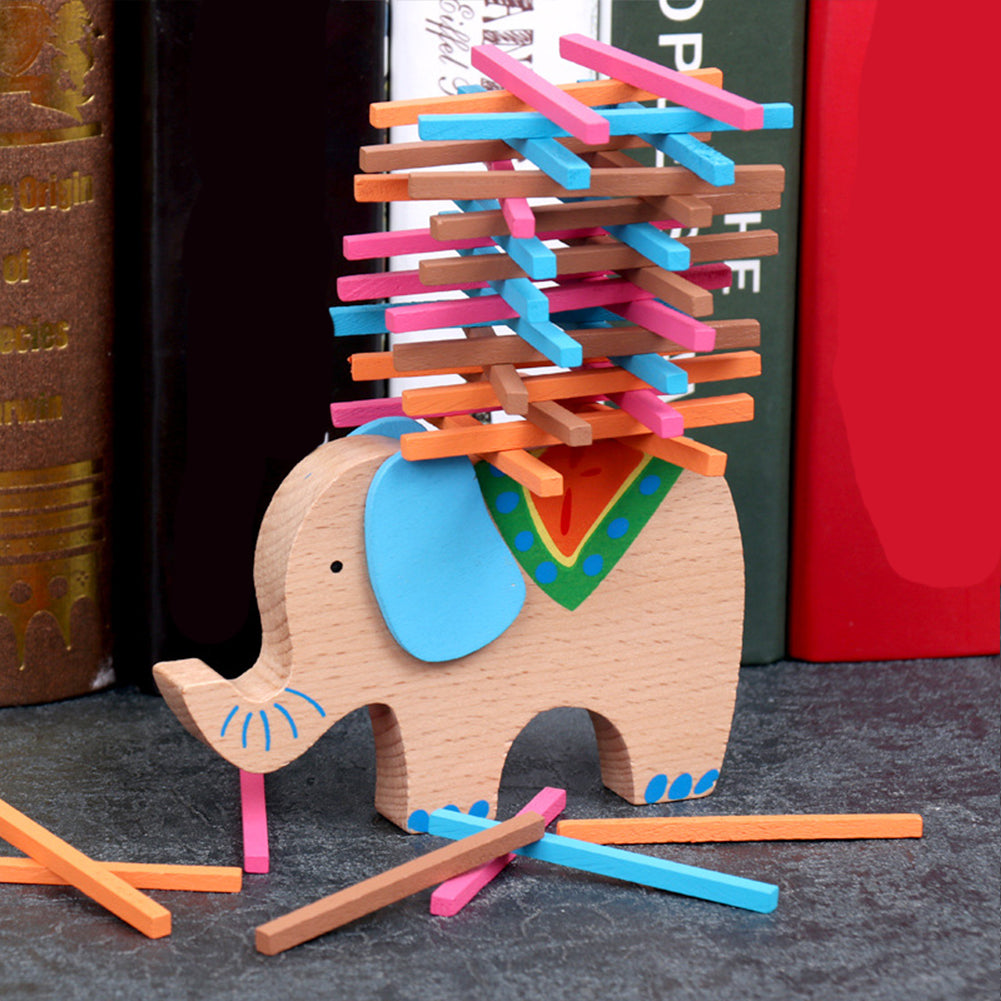 Colorful Baby Toys Educational Elephant Camel Balancing Blocks Wooden Kids Game