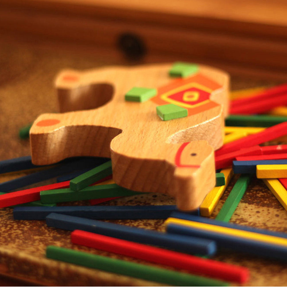 Colorful Baby Toys Educational Elephant Camel Balancing Blocks Wooden Kids Game