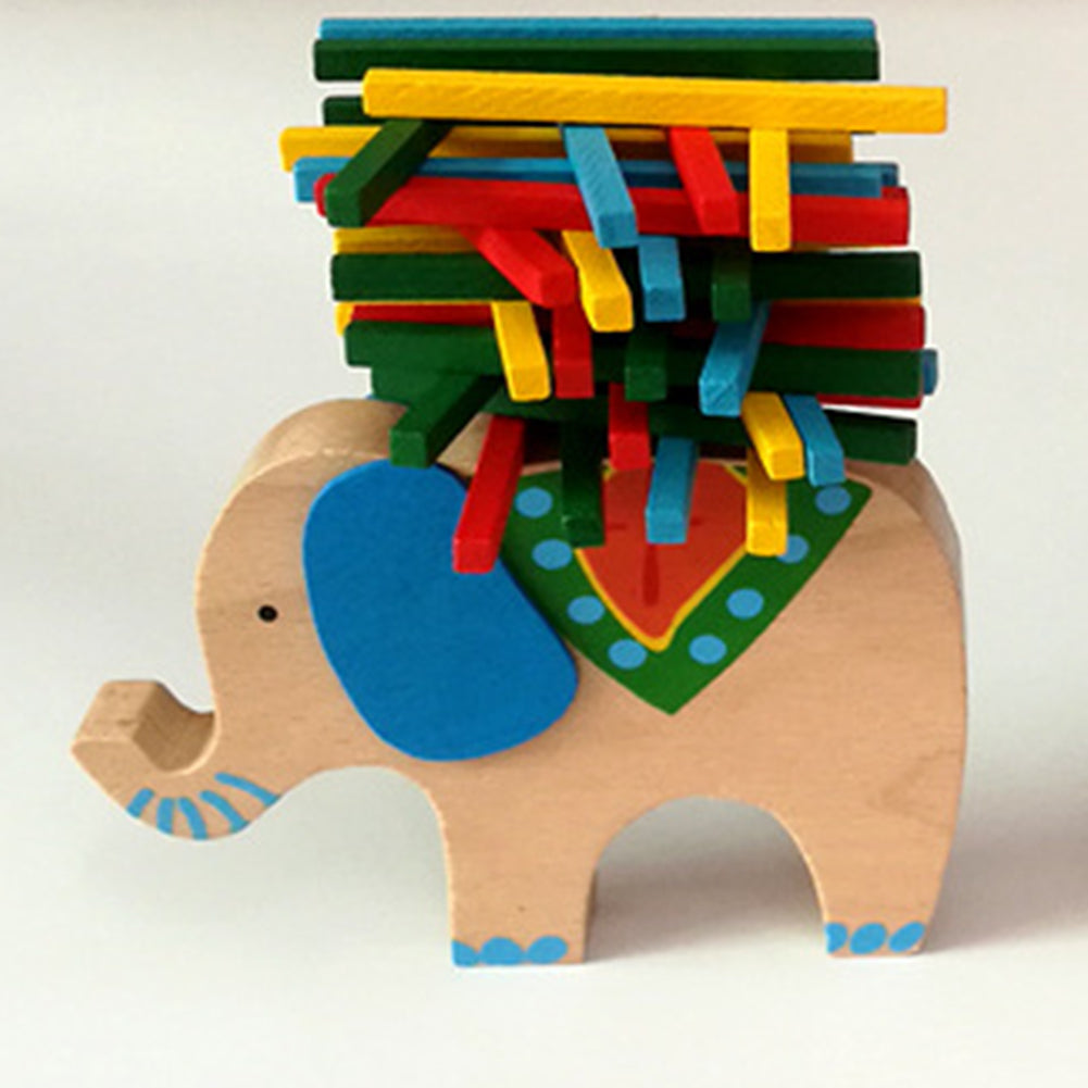 Colorful Baby Toys Educational Elephant Camel Balancing Blocks Wooden Kids Game