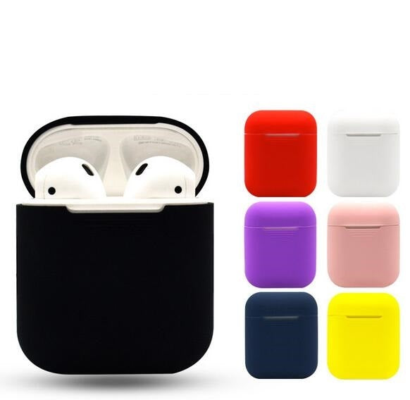 For Airpods Case Soft Silicone Wireless Bluetooth Headset Shockproof Cover with 14 Colors