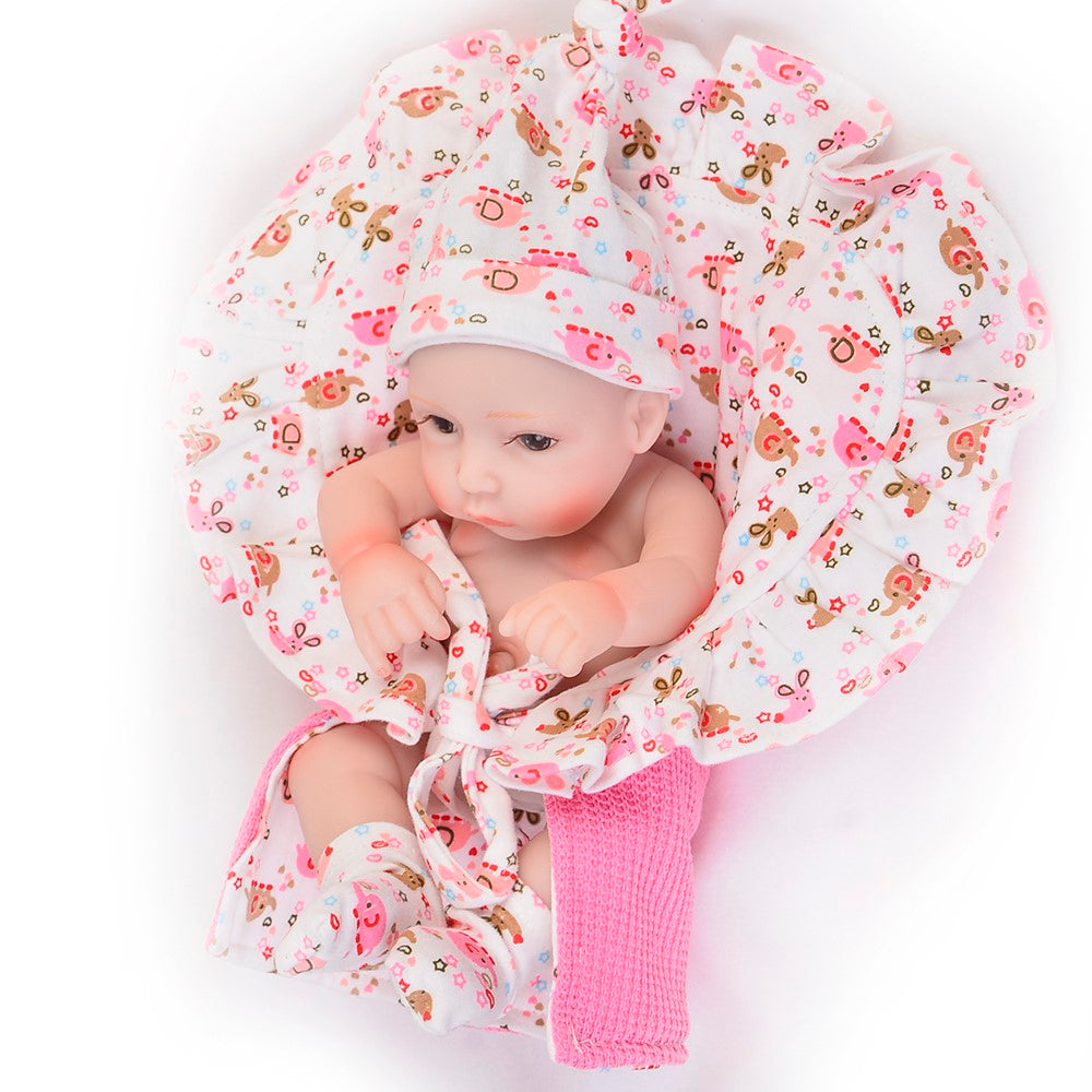 26cm Lifelike Mini Reborn Dolls Full Body Silicone Vinyl Reborn Babies 11inch Girl Birthday Gifts Educational