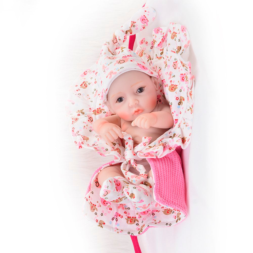 26cm Lifelike Mini Reborn Dolls Full Body Silicone Vinyl Reborn Babies 11inch Girl Birthday Gifts Educational