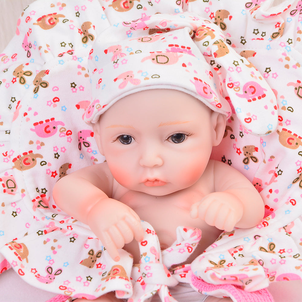 26cm Lifelike Mini Reborn Dolls Full Body Silicone Vinyl Reborn Babies 11inch Girl Birthday Gifts Educational
