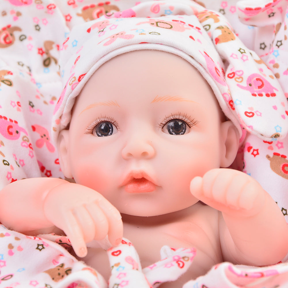 26cm Lifelike Mini Reborn Dolls Full Body Silicone Vinyl Reborn Babies 11inch Girl Birthday Gifts Educational