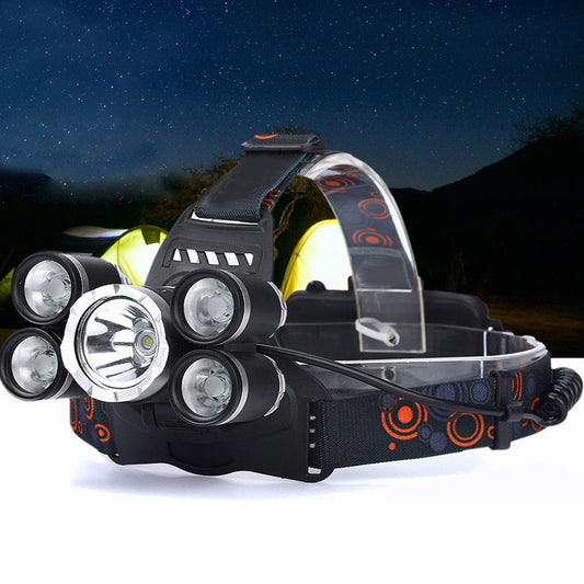 Outdoor Waterproof 35000lm 5x T6 LED Headlamp Headlight Flashlight Head Lamp