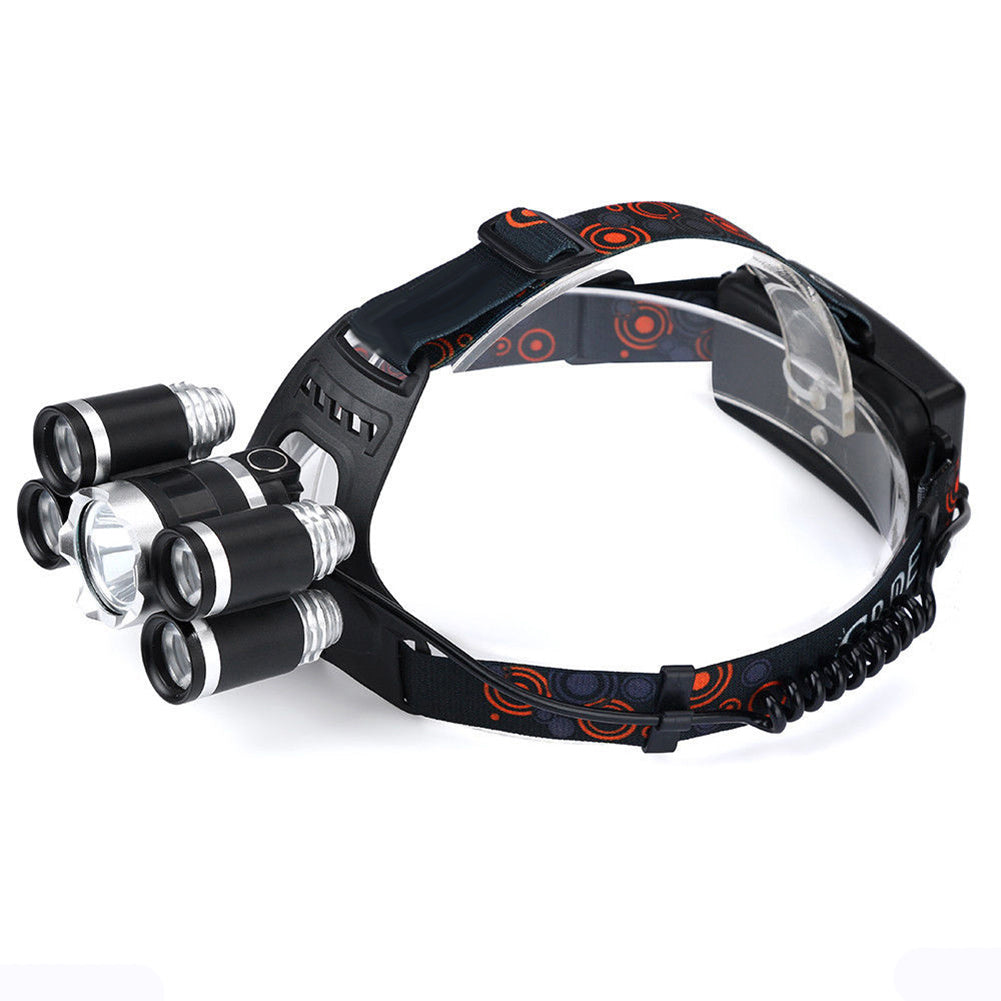 Outdoor Waterproof 35000lm 5x T6 LED Headlamp Headlight Flashlight Head Lamp
