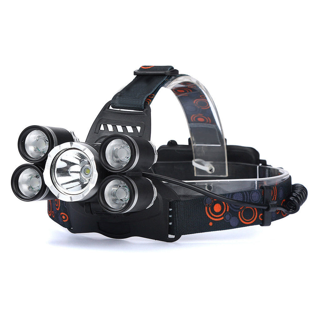 Outdoor Waterproof 35000lm 5x T6 LED Headlamp Headlight Flashlight Head Lamp