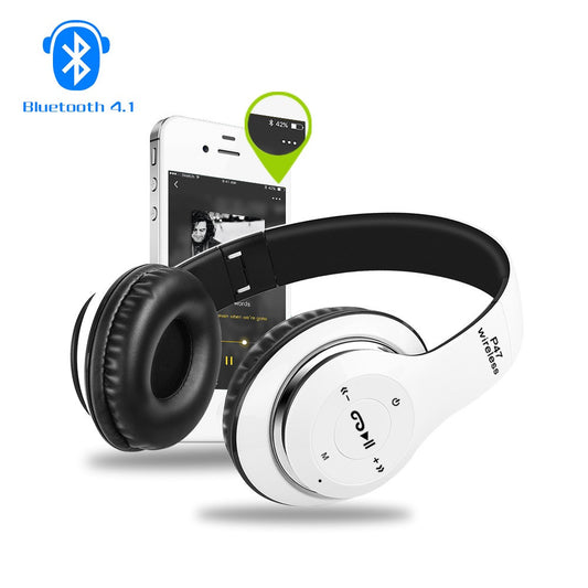P47 Bluetooth Headset Headphones Wireless Earphone Hands Free Music MF/TF FM Radio Mp3 Player for Mobile Phone