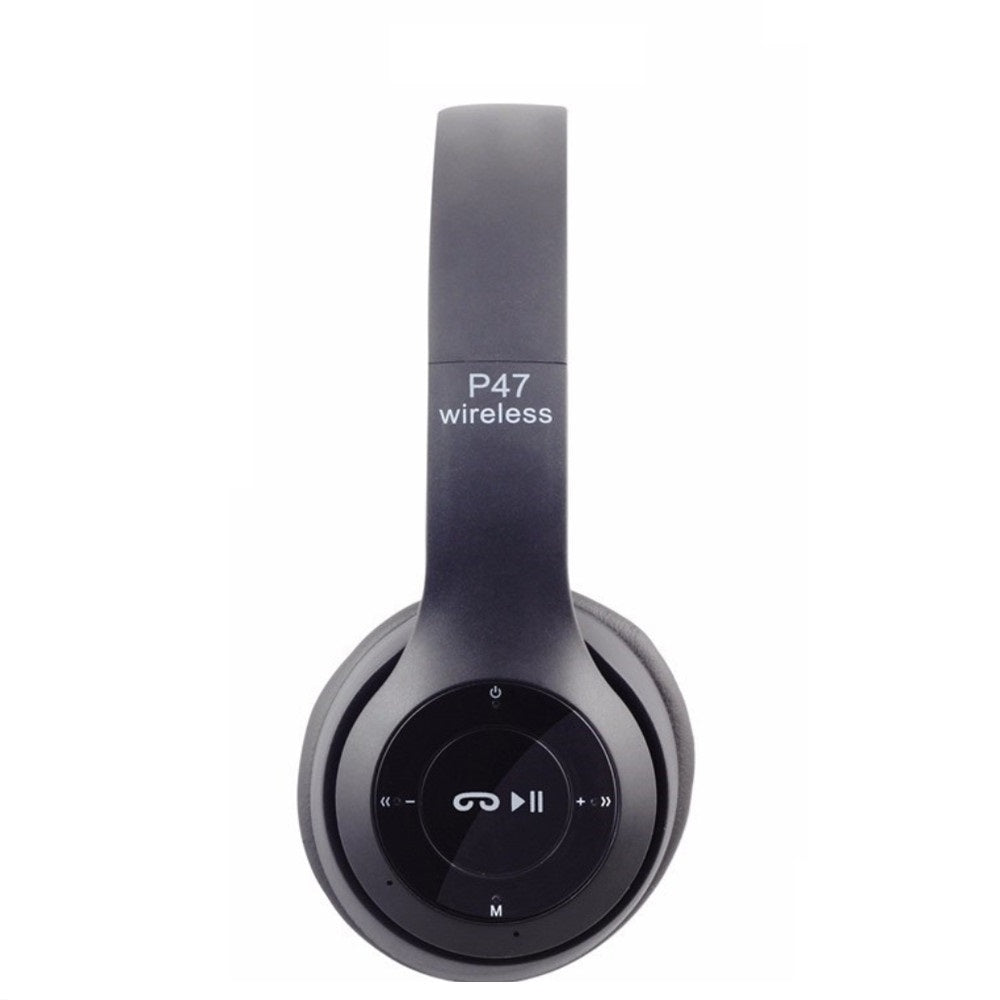 P47 Bluetooth Headset Headphones Wireless Earphone Hands Free Music MF/TF FM Radio Mp3 Player for Mobile Phone