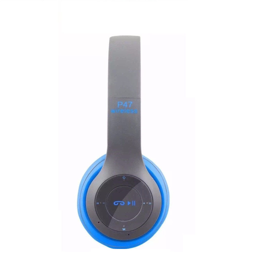 P47 Bluetooth Headset Headphones Wireless Earphone Hands Free Music MF/TF FM Radio Mp3 Player for Mobile Phone