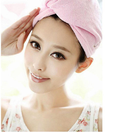 Women Bath Soft Microfiber Quick Hair-drying Cap/Towel Wrap Turban Hat Spa