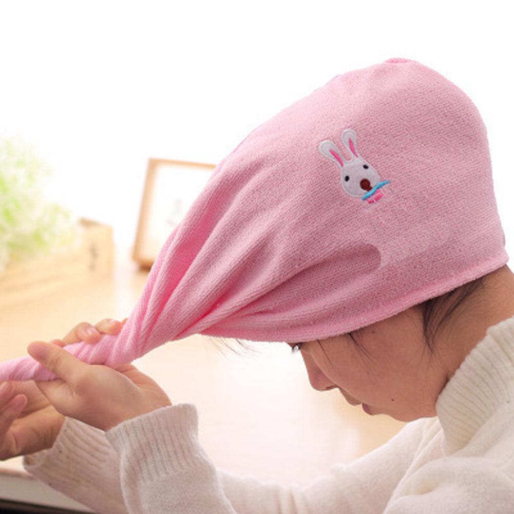Women Bath Soft Microfiber Quick Hair-drying Cap/Towel Wrap Turban Hat Spa