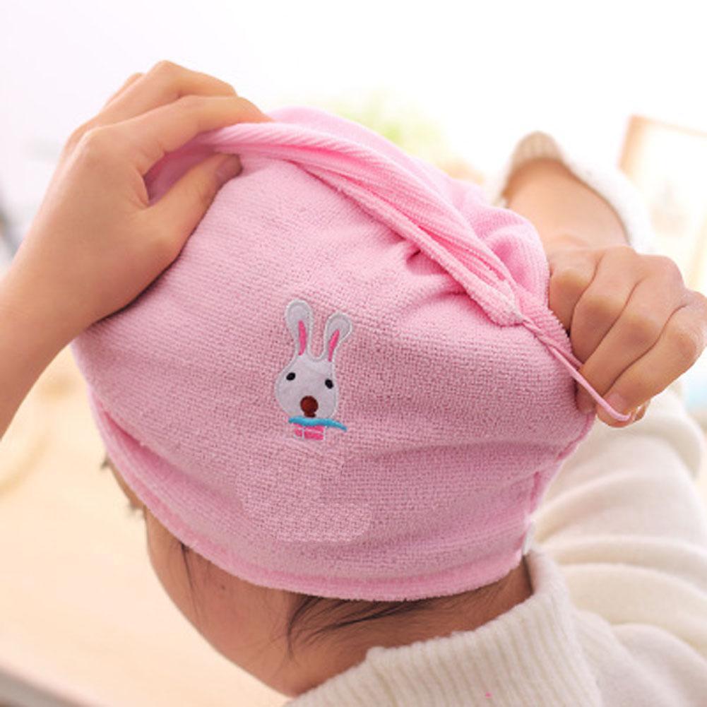 Women Bath Soft Microfiber Quick Hair-drying Cap/Towel Wrap Turban Hat Spa
