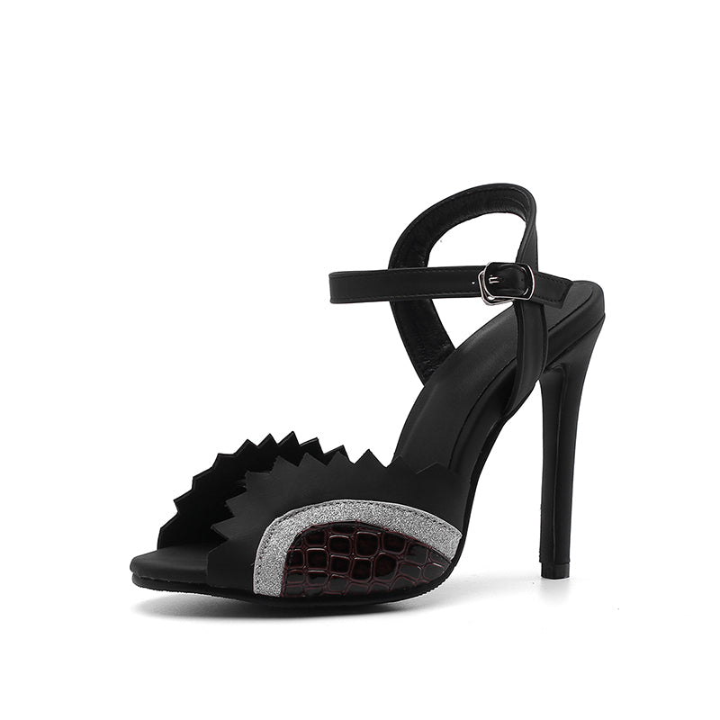 Fashion buckle fishmouth open toe lady sandals