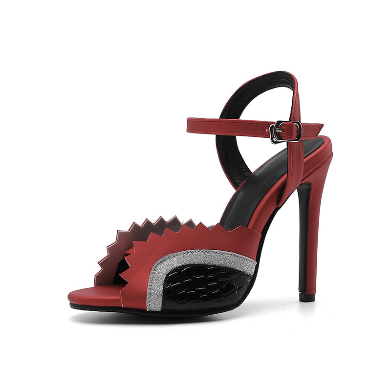 Fashion buckle fishmouth open toe lady sandals