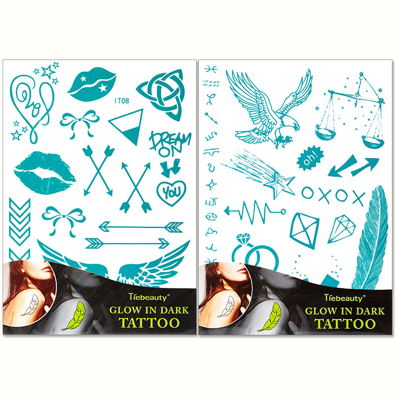 2pcs luminous tattoo stickers fluorescent personality tattoo stickers