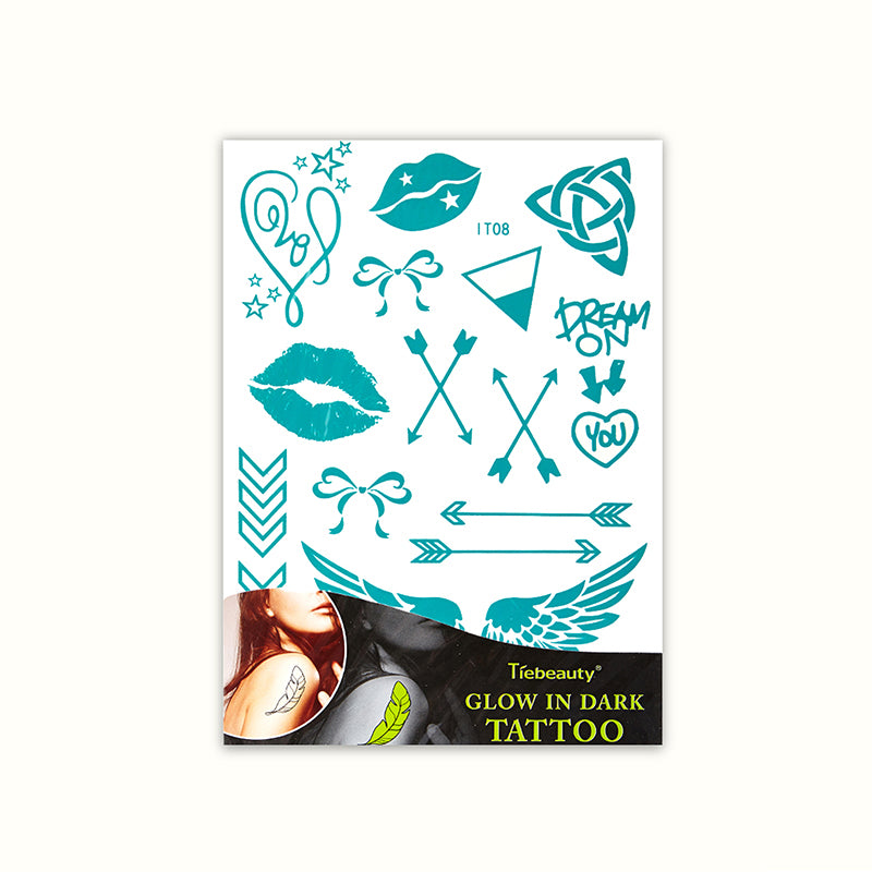 2pcs luminous tattoo stickers fluorescent personality tattoo stickers