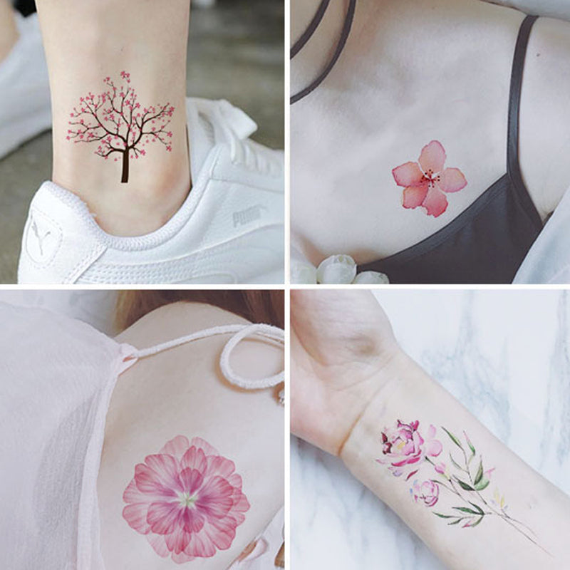 5pcs combination animal owl flower tattoo stickers men and women personality non-toxic temporary tattoo stickers