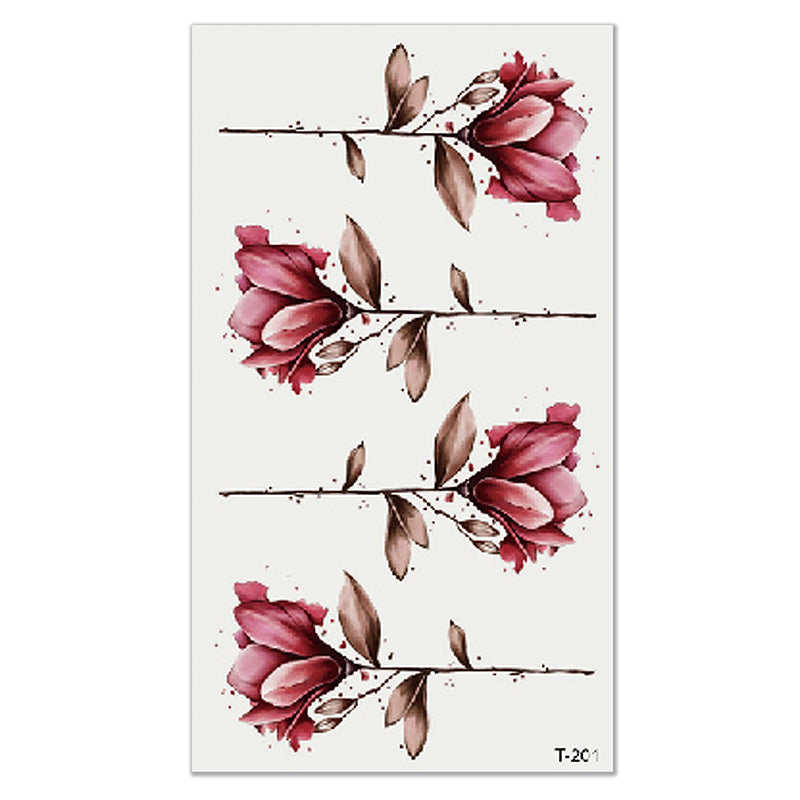 5pcs combination animal owl flower tattoo stickers men and women personality non-toxic temporary tattoo stickers