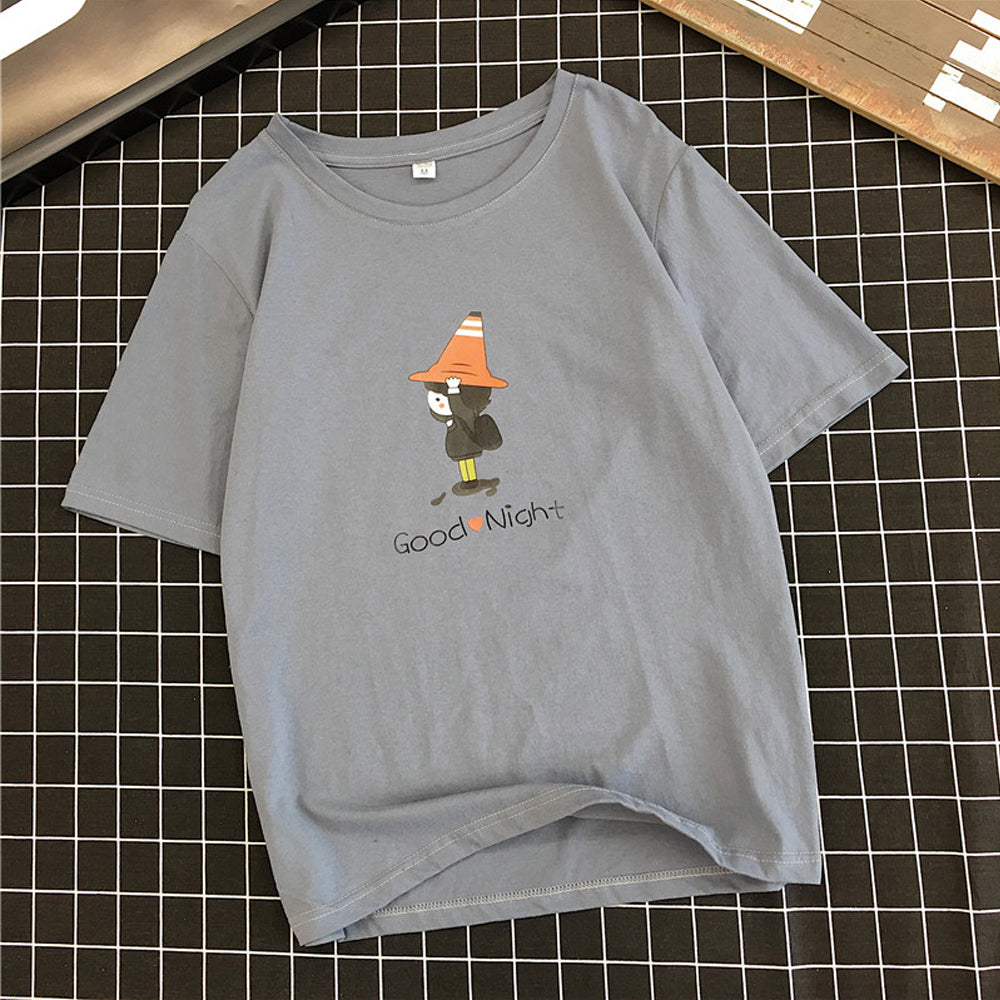 Pure cotton can not afford large size loose printed short-sleeved t-shirt