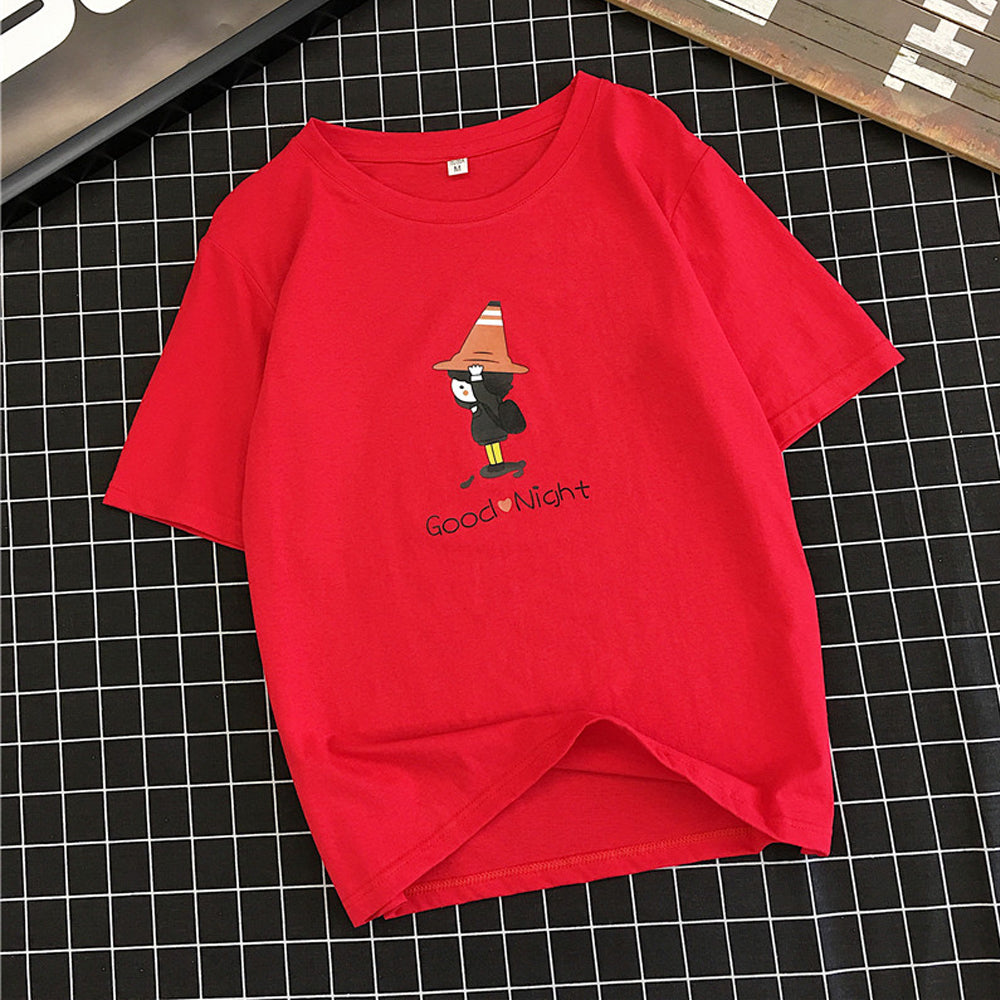 Pure cotton can not afford large size loose printed short-sleeved t-shirt