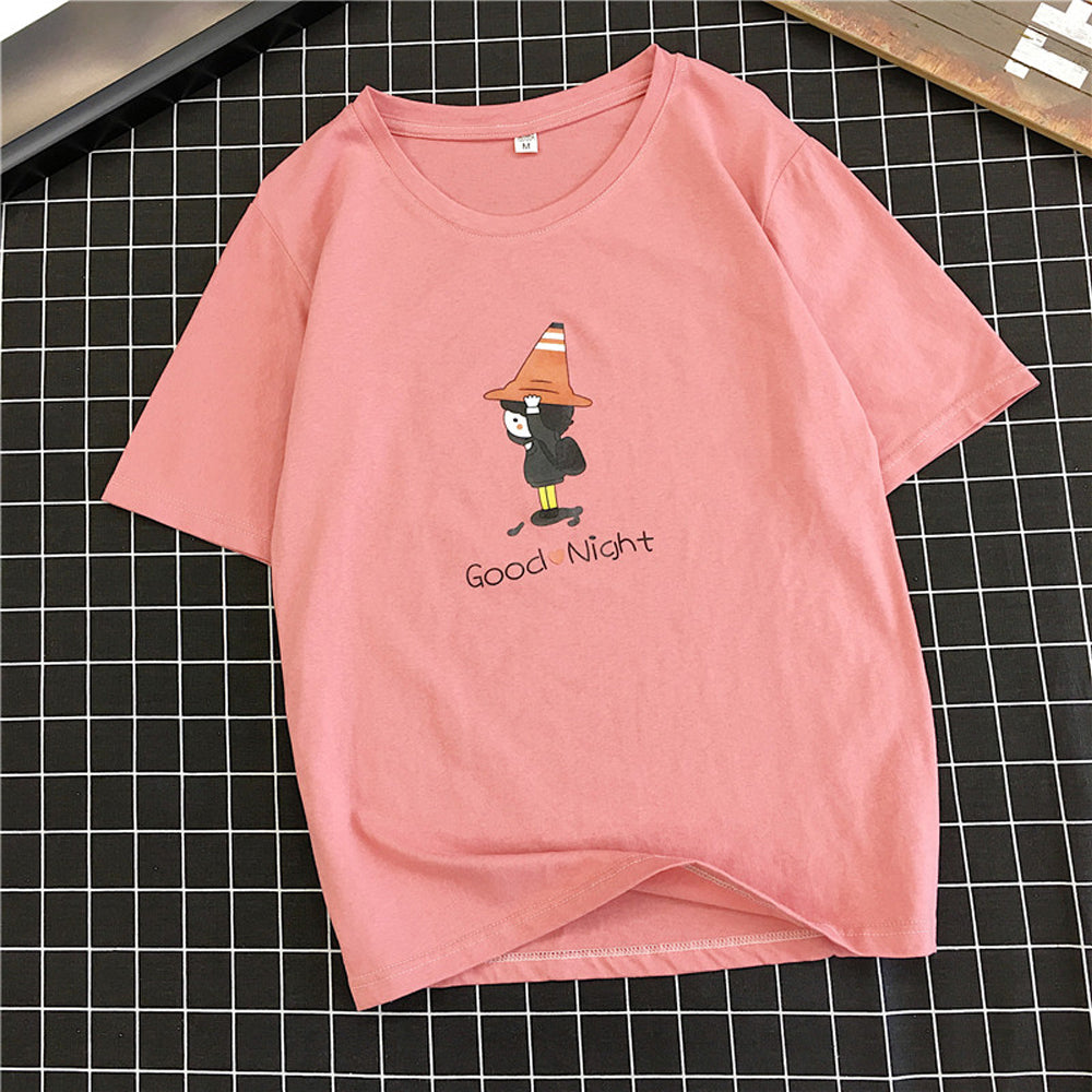 Pure cotton can not afford large size loose printed short-sleeved t-shirt