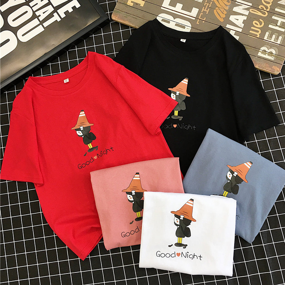 Pure cotton can not afford large size loose printed short-sleeved t-shirt