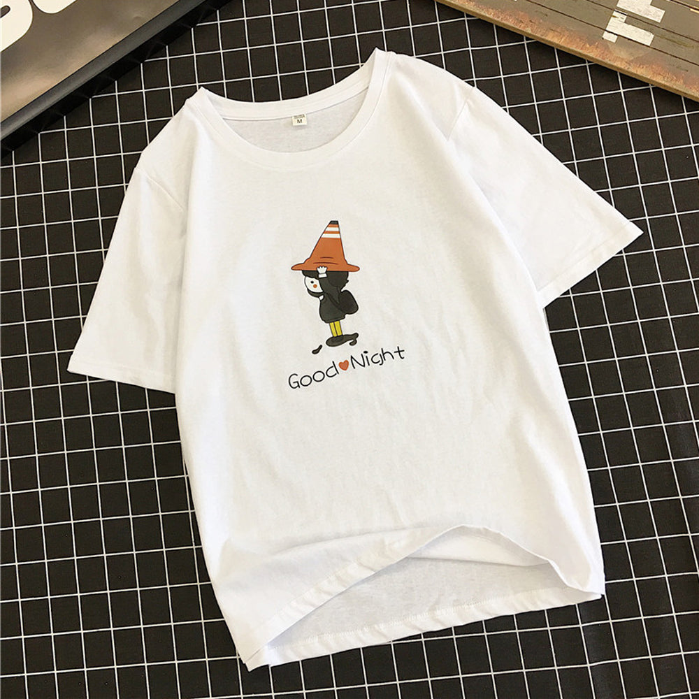 Pure cotton can not afford large size loose printed short-sleeved t-shirt