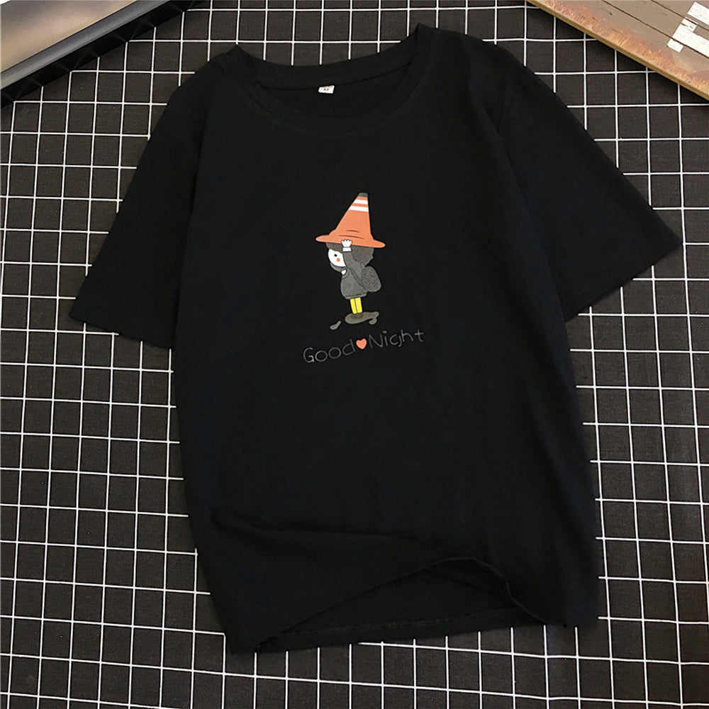 Pure cotton can not afford large size loose printed short-sleeved t-shirt