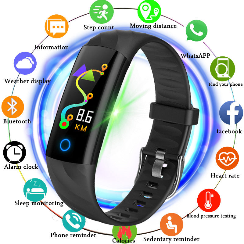 Smart Bracelet Ip68 Waterproof Smart Wristband Bluetooth Smart Band Blood Pressure Heart Fitness Tracker Color Screen