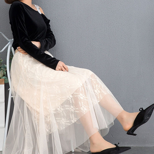 Spring and summer high waist temperament slit slim skirt