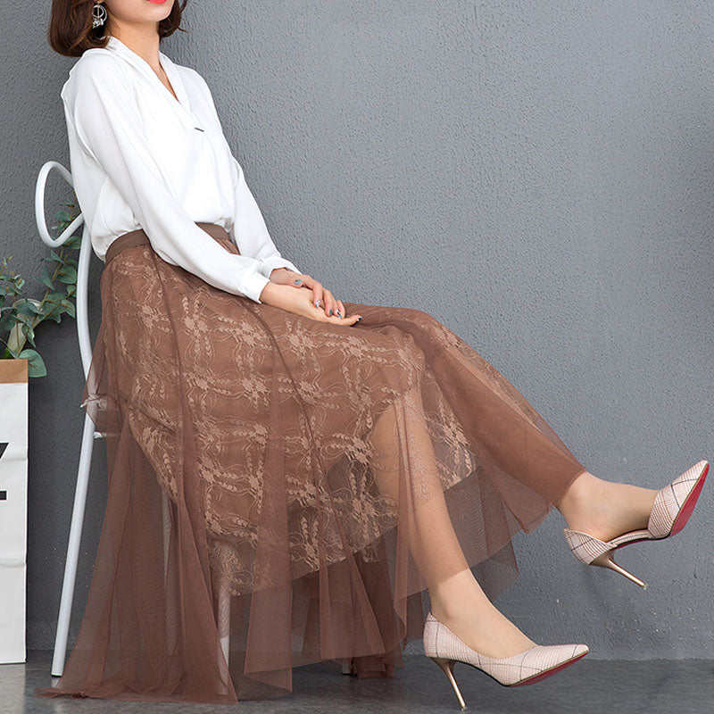 Spring and summer high waist temperament slit slim skirt