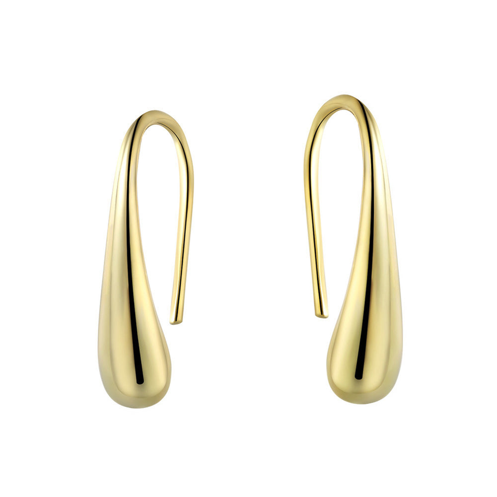 Fashion Golden Tone Women Water-drop Shape Hook Earrings Jewelry Valentines Gift
