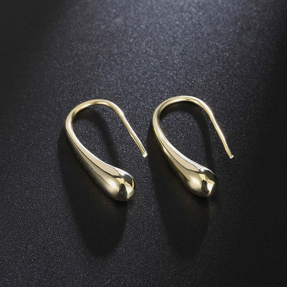 Fashion Golden Tone Women Water-drop Shape Hook Earrings Jewelry Valentines Gift