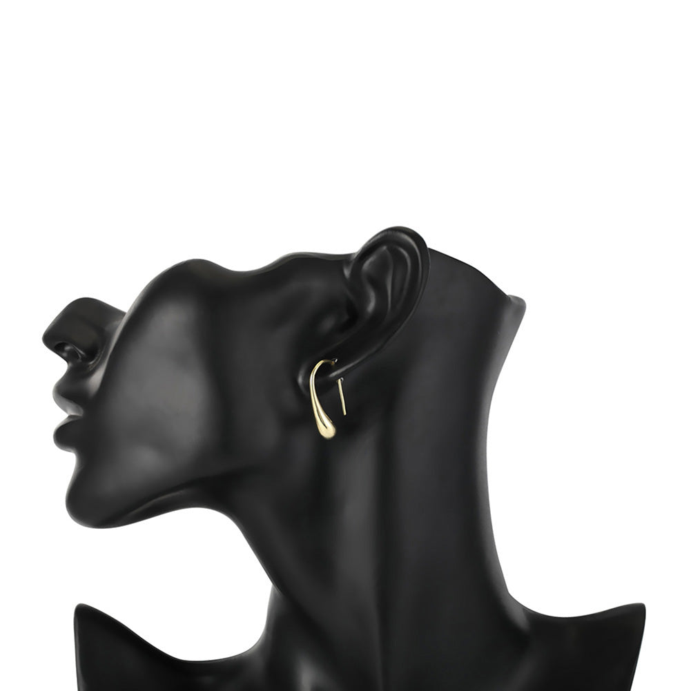 Fashion Golden Tone Women Water-drop Shape Hook Earrings Jewelry Valentines Gift