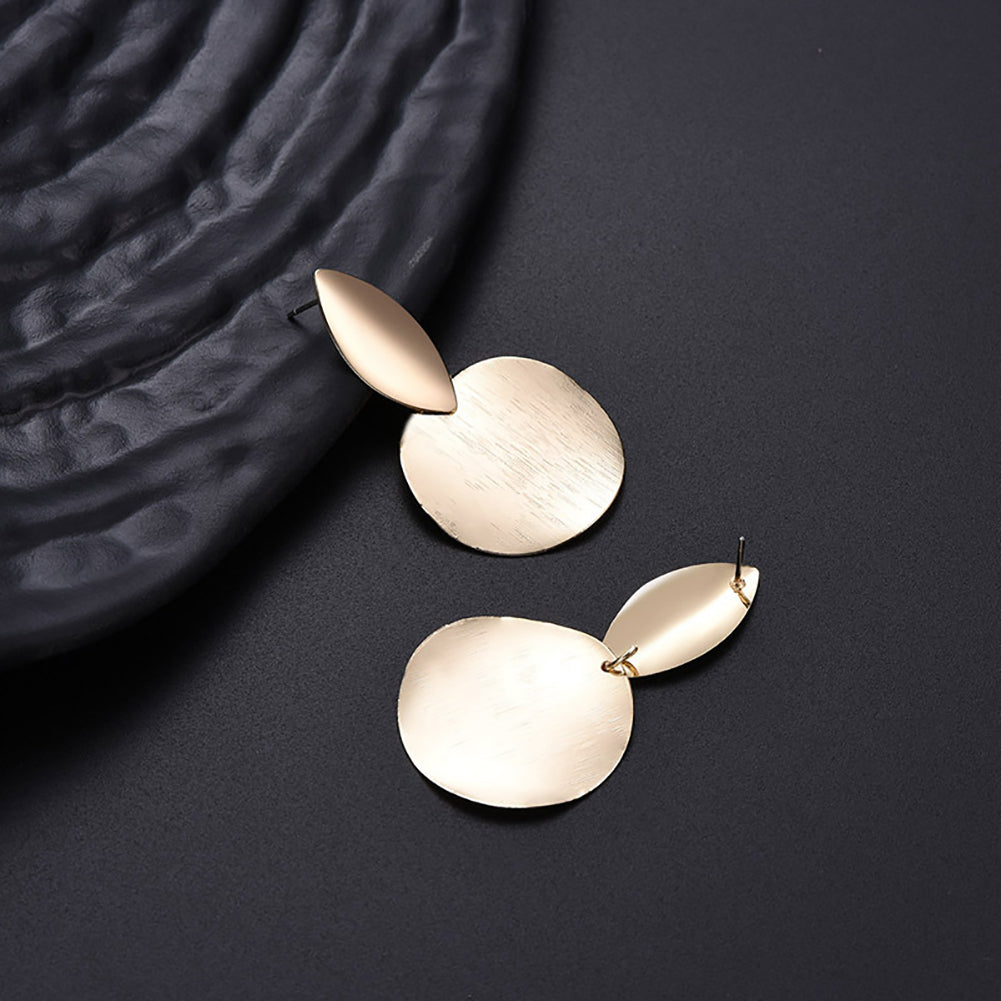 Fashion Women Alloy Round Dangle Stud Earrings Statement Party Jewelry Gift