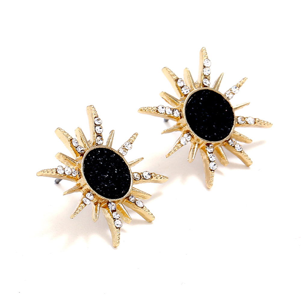 Boho Women Sun Style Shiny Rhinestone Ear Stud Earrings Punk Club Party Jewelry