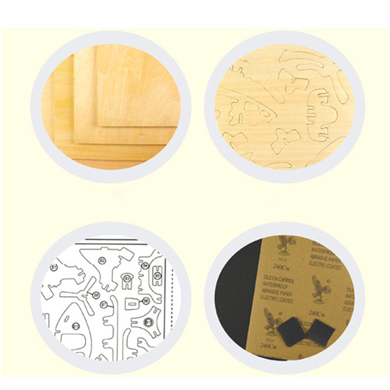 Children's wooden hand puzzle model Sheep motorcycle parent-child game toy