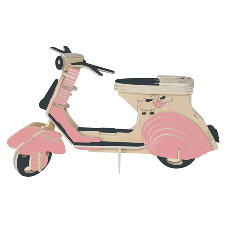 Children's wooden hand puzzle model Sheep motorcycle parent-child game toy