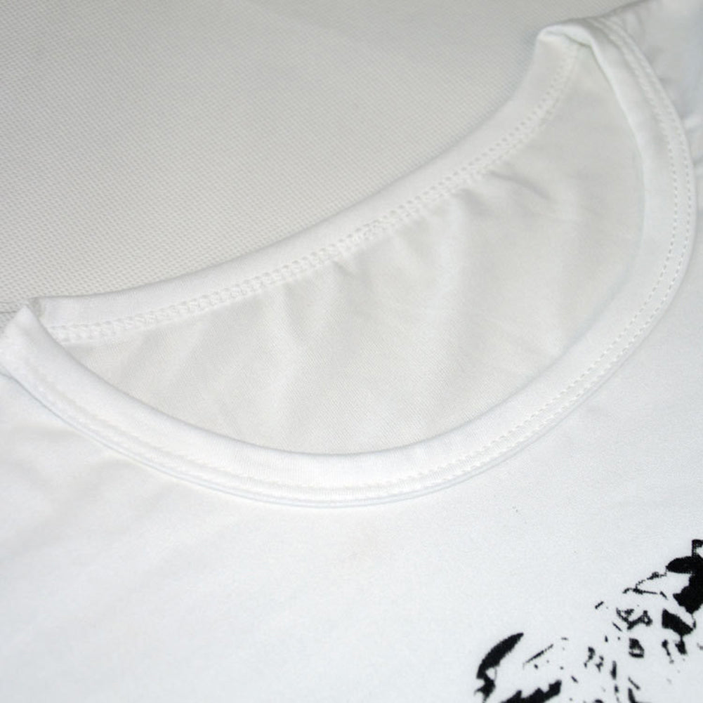 Men Summer Casual Glasses Boy Print Round Neck Hip Pop Short Sleeve Tee T-shirt