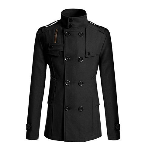 Men's Fashion Slim Long Trench Coat Windbreaker Lapel Button Jacket Outwear