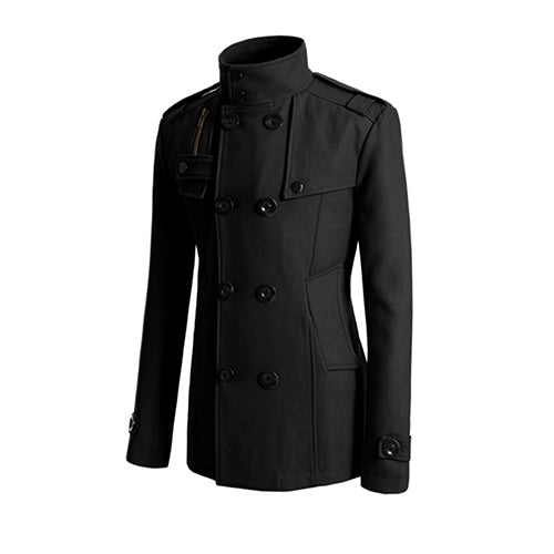 Men's Fashion Slim Long Trench Coat Windbreaker Lapel Button Jacket Outwear