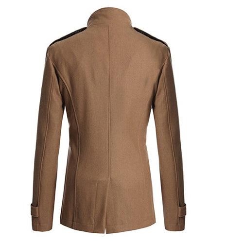 Men's Fashion Slim Long Trench Coat Windbreaker Lapel Button Jacket Outwear