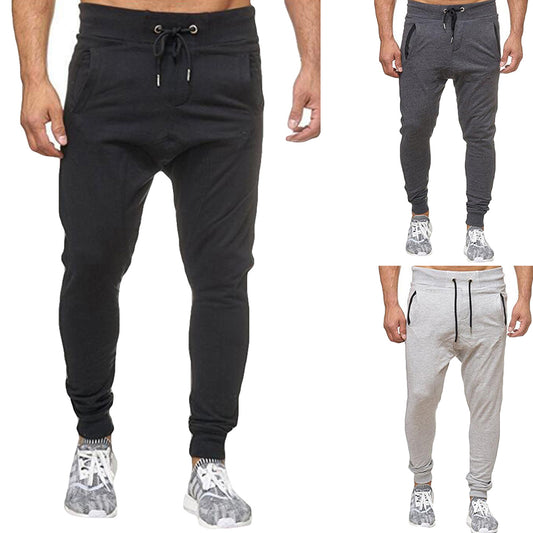 Leisure Sports Drawstring Long Pants Men Jogging Gym Loose Trousers Sweatpants