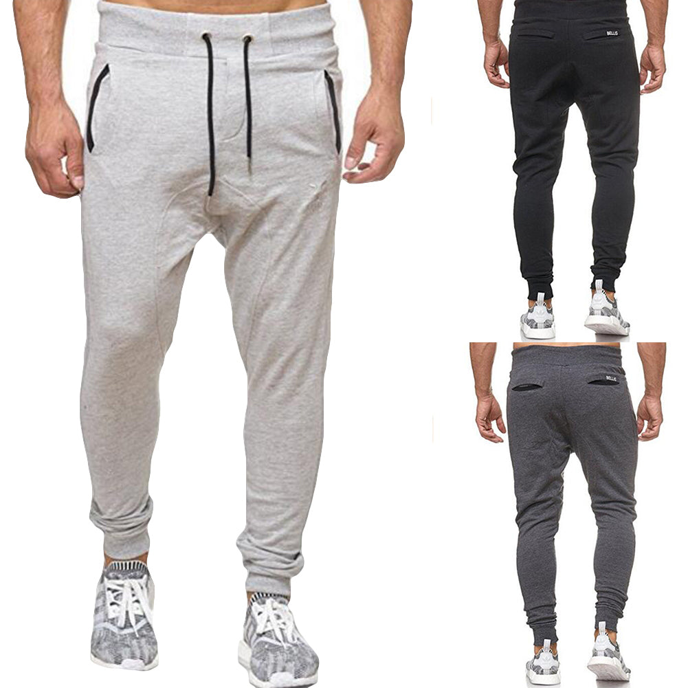 Leisure Sports Drawstring Long Pants Men Jogging Gym Loose Trousers Sweatpants